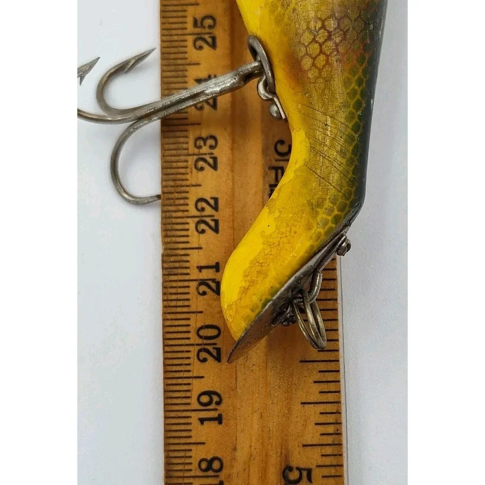 1915-29 HEDDON DOWAGIAC Lure TAD POLLY WOOD GLASS EYES ANTQ VTG RARE BR8.0PA2162